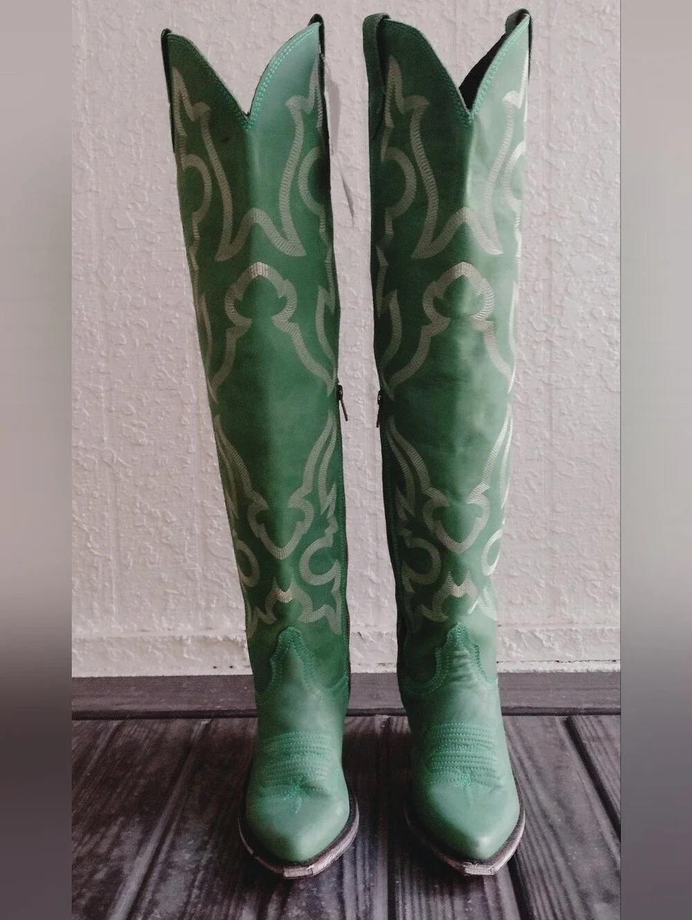 Liberty Black Allyssa Vegas Green Over the Knee Western Cowboy Boots